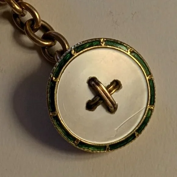 Antique 14k Gold Hand-Enameled Hinge-Back Cuff Links - Picture 7 of 7